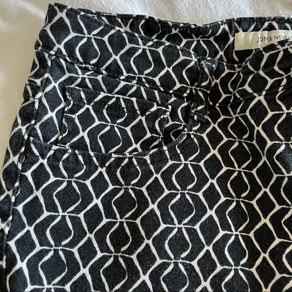 Jones New York Jeans Bottom Soho Ankle Geometric Pattern Print Slim Fit Size 10 - Picture 2 of 10